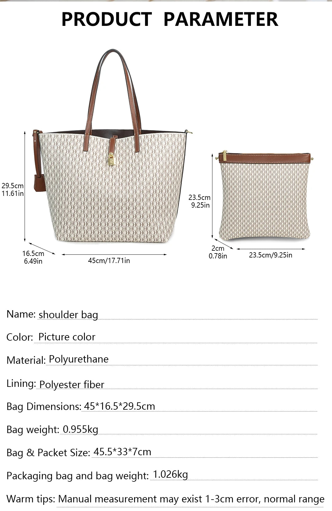 CH Elegant Light Luxury Practical With Bags Pure Color Simple Large Capacity Casual Resistant Brand Women's Bag Shoulder Bag Nanasbeautyholic