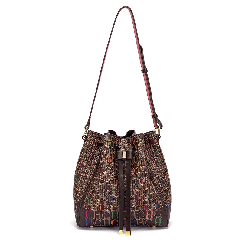 Luxury Classic Women's Handbag Bucket Bag Fashion PVC Printed Shoulder Luxury Brand Women Designer Wallet Classic Nanasbeautyholic