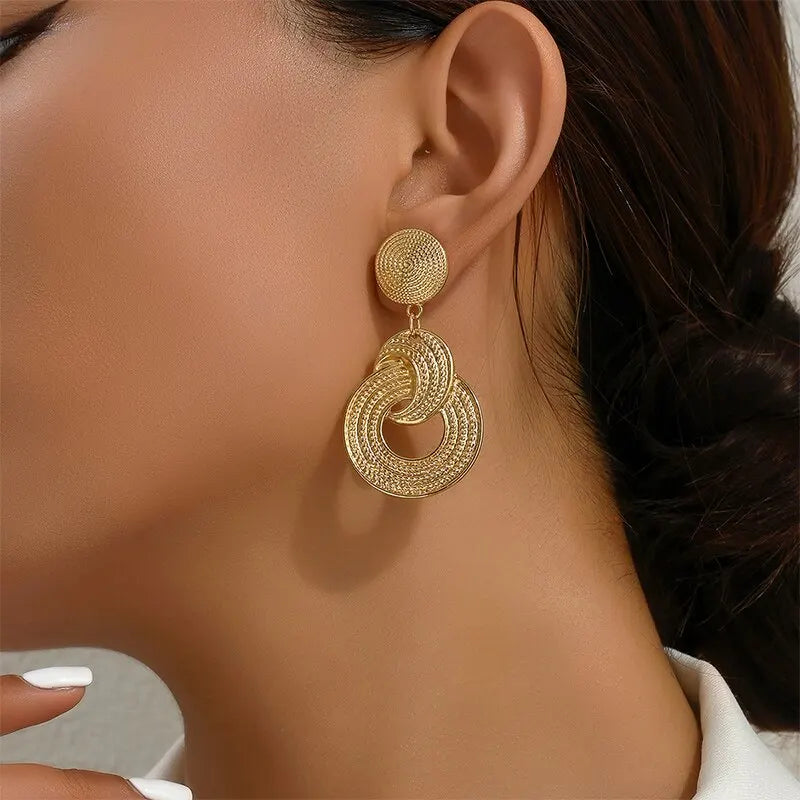 Geometric Drop Earrings for Women | Gold & Silver Tone | Trendy Statement Jewelry