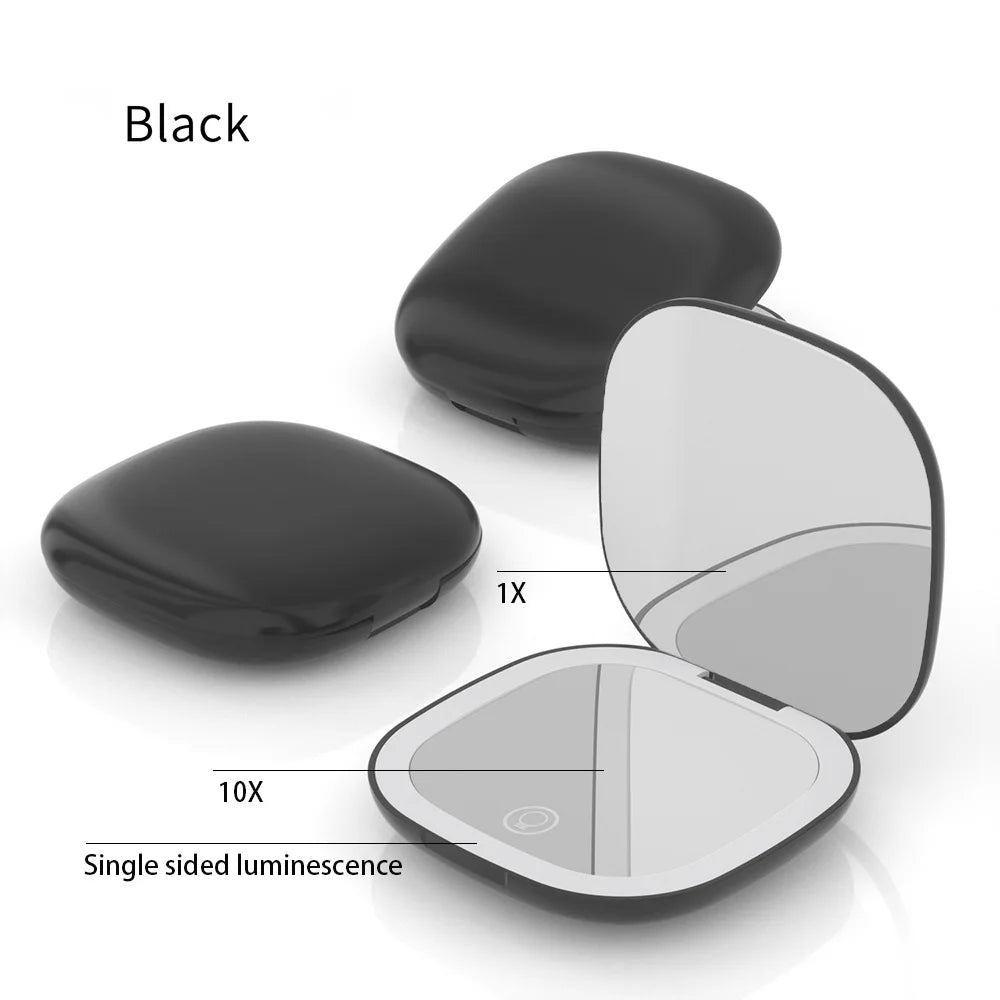 Mini Compact Foldable Pocket Hand Led Makeup Mirror
