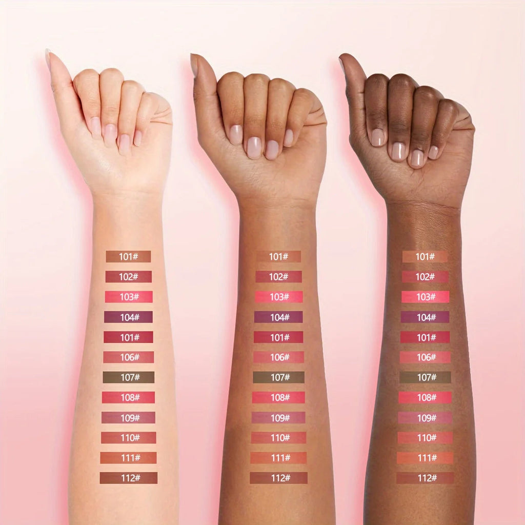 12 Colors/box Matte Lip Liner Pencil Set Waterproof Long Lasting Nude Red Lip Contour Pencil Sexy Rose Pink Lipstick Tint Makeup Nanasbeautyholic