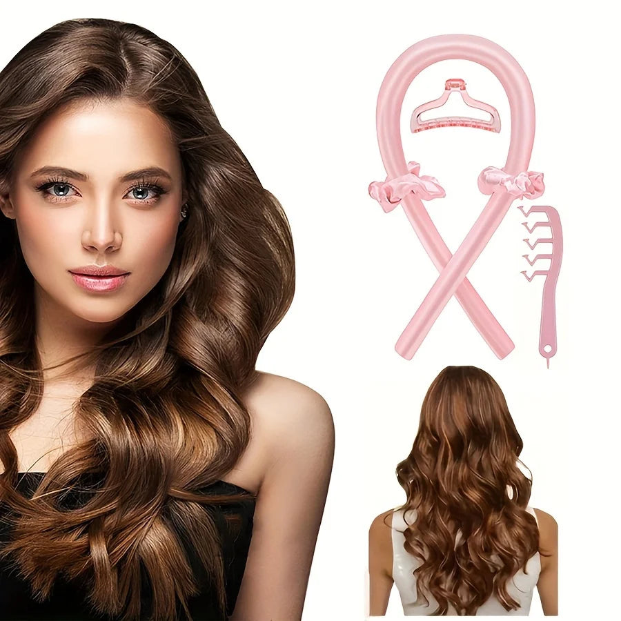 5pcs Styling Set 4-in-1 Heatless Curling Set Hair Stick Headbands Clips Wide Toothed Hair Comb for DIY Styling Nanasbeautyholic