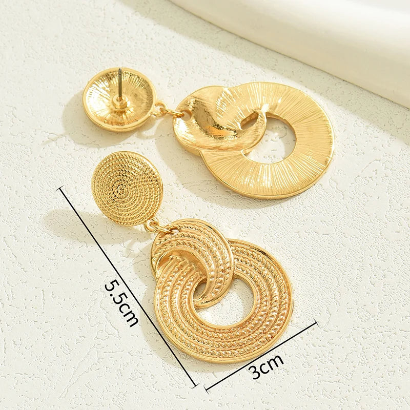 Geometric Drop Earrings for Women | Gold & Silver Tone | Trendy Statement Jewelry
