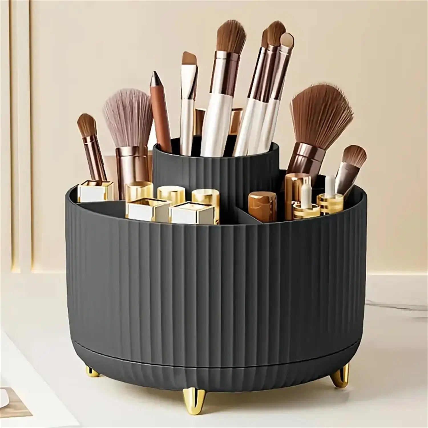 360° Rotating Makeup Organizer - 1pc Plastic