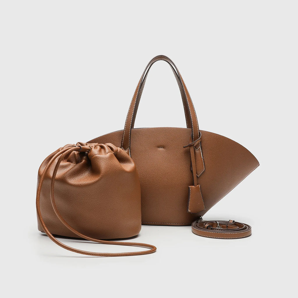 Vintage Shell-Shape Tote Bag – Large Capacity PU Leather Women's Shoulder Bag