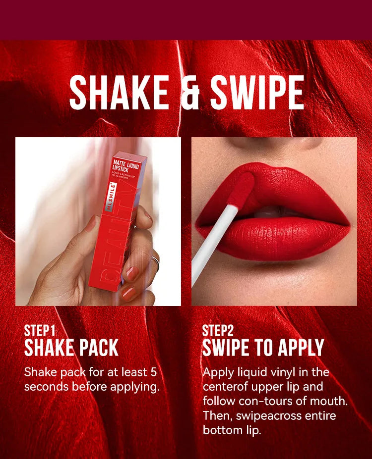 MLSMILE 6 Color Non-stick cup Velvet Satin Gloss Lip glaze Mist Liquid matte lipstick Waterproof long-lasting color liquid Nanasbeautyholic