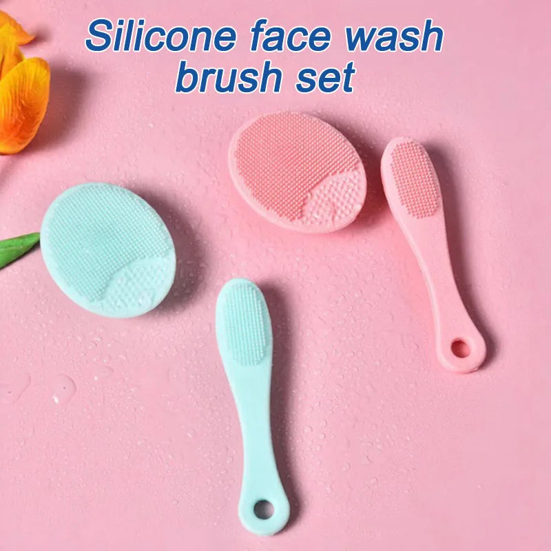 2pcs Silicone Face Scrubber Face Massage Brush Skin Care Pore Cleaner Brush Cleansing Face Brush XLS01 Nanasbeautyholic