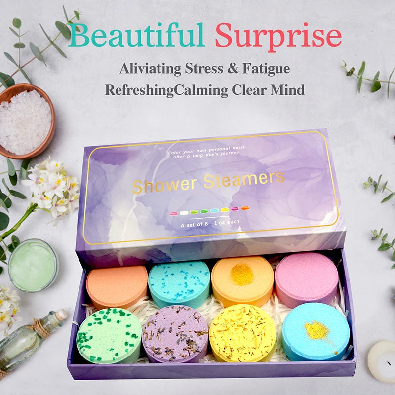 Shower Steamers Aromatherapy - Birthday Gifts for Women, 8 Pack Shower Bombs with Essential Oils, Spa Gifts for Women, Mom Nanasbeautyholic