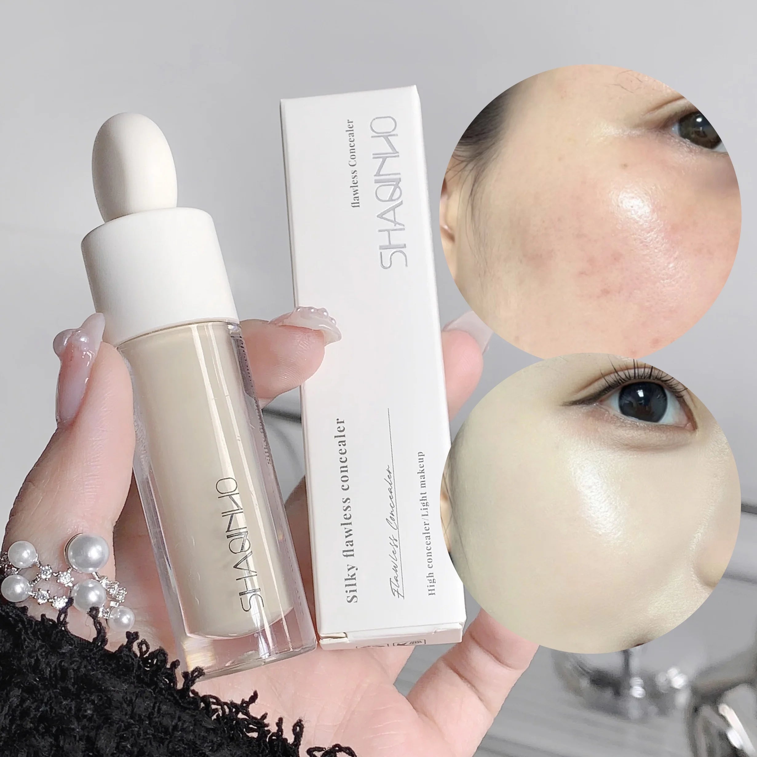 Flawless Finish Liquid Concealer – Full Coverage for Dark Circles, Blemishes & Freckles