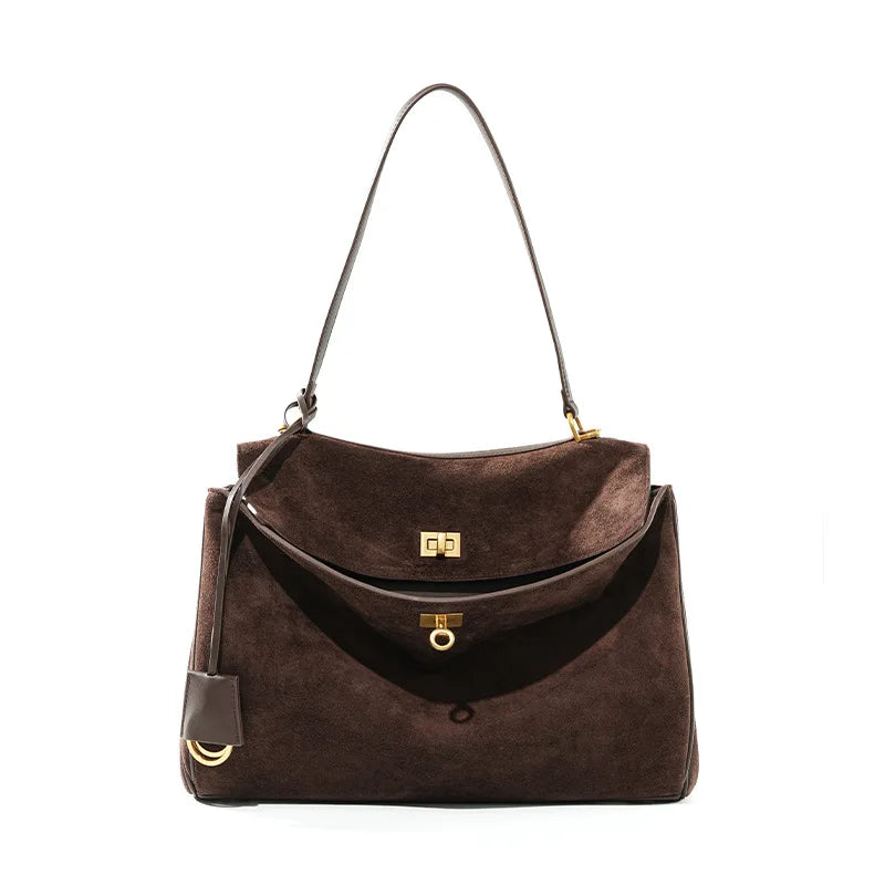 Women's Suede genuine leather Bag Shoulder Handbag Luxury Designer
