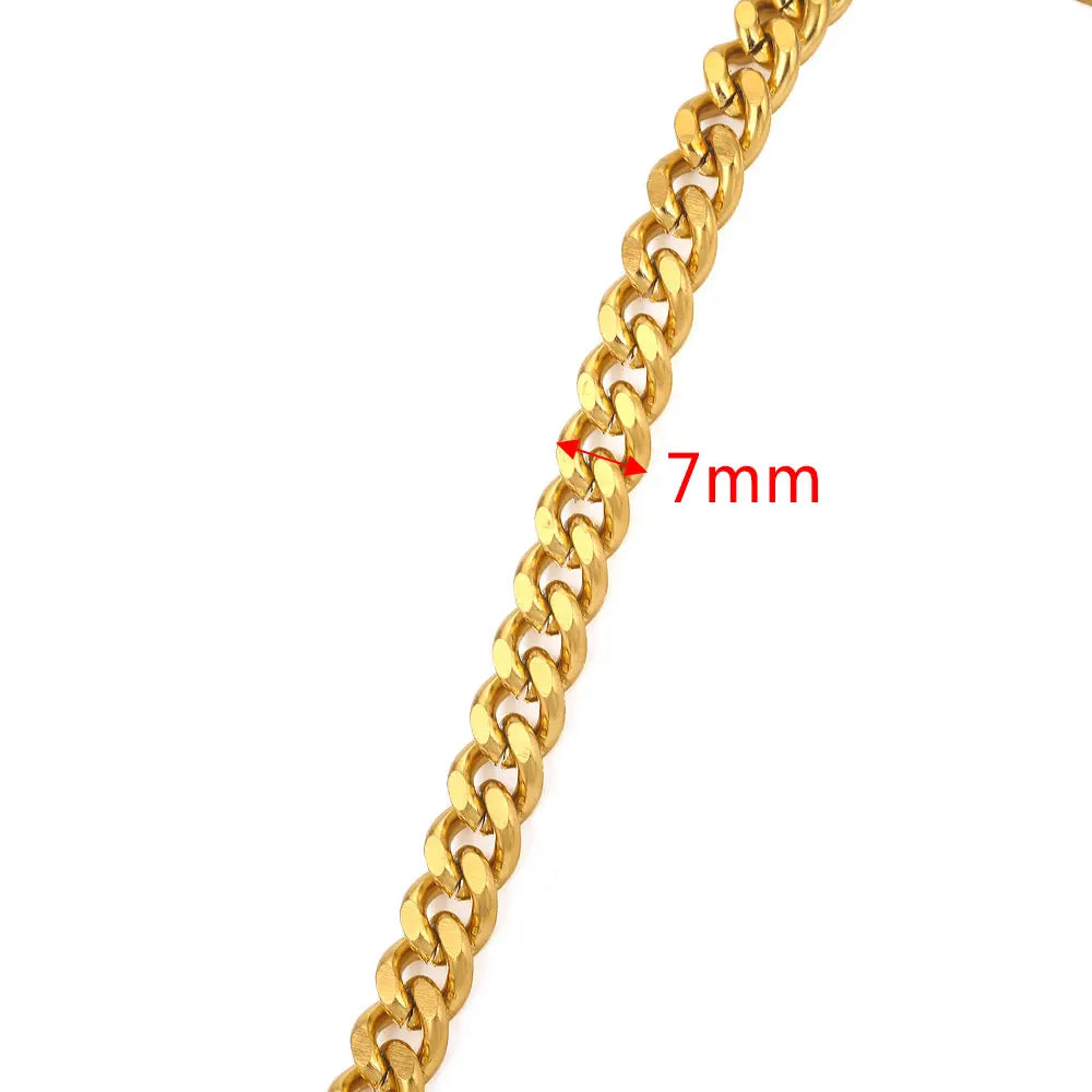 1 Meter 18K Gold Plated Stainless Steel Link Chain for Jewelry Making – Bulk Rolo Cable Necklace & Bracelet Chain