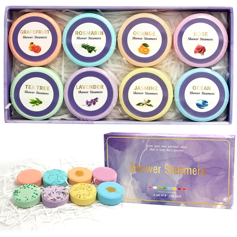 Shower Steamers Aromatherapy - Birthday Gifts for Women, 8 Pack Shower Bombs with Essential Oils, Spa Gifts for Women, Mom Nanasbeautyholic