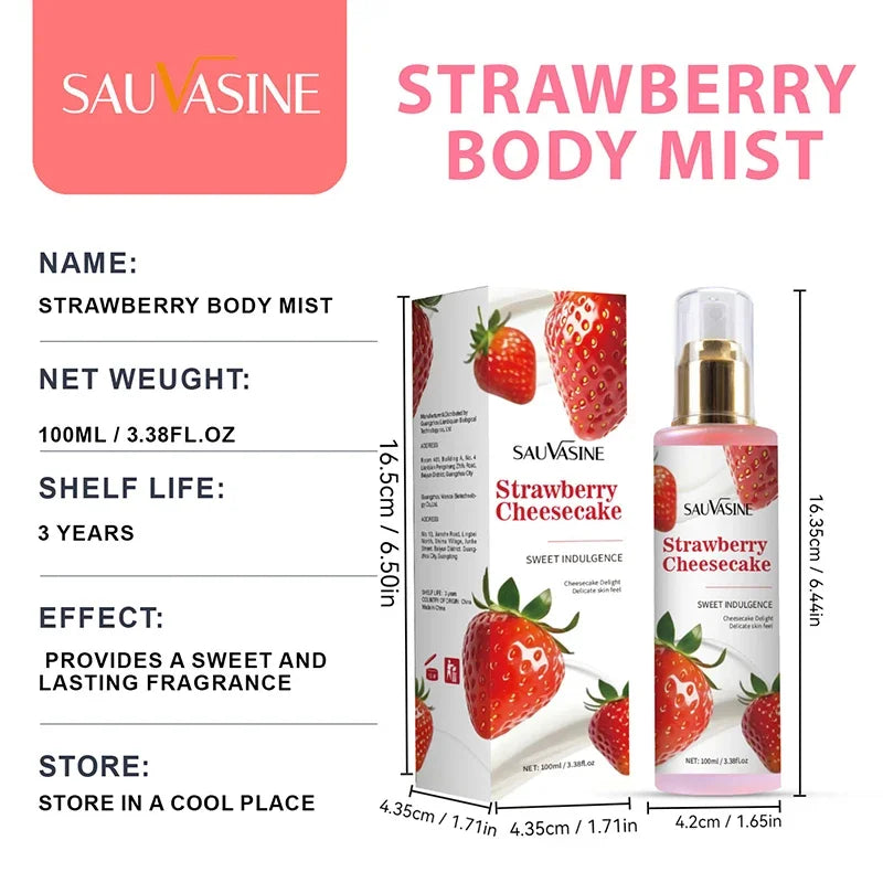 Strawberry Women's Perfume Clothing Spray Vitality Charm Coconut Body Milk Fragrance Spray Brand Sweet Charm Strawberry Perfume Nanasbeautyholic