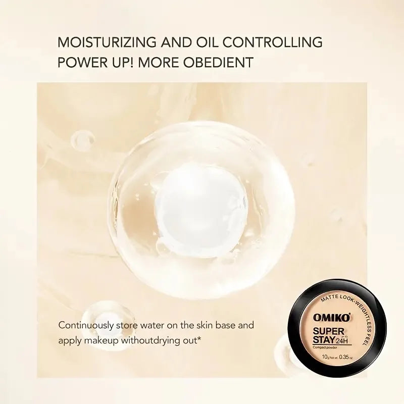 Pressed Powder Waterproof Long-lasting Full Coverage Face Compact Setting Powder Makeup Foundation Oil 3 Color Control Cosmetics Nanasbeautyholic