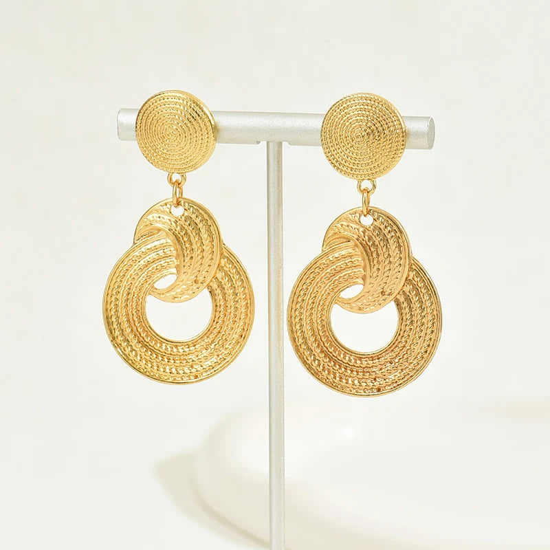 Geometric Drop Earrings for Women | Gold & Silver Tone | Trendy Statement Jewelry