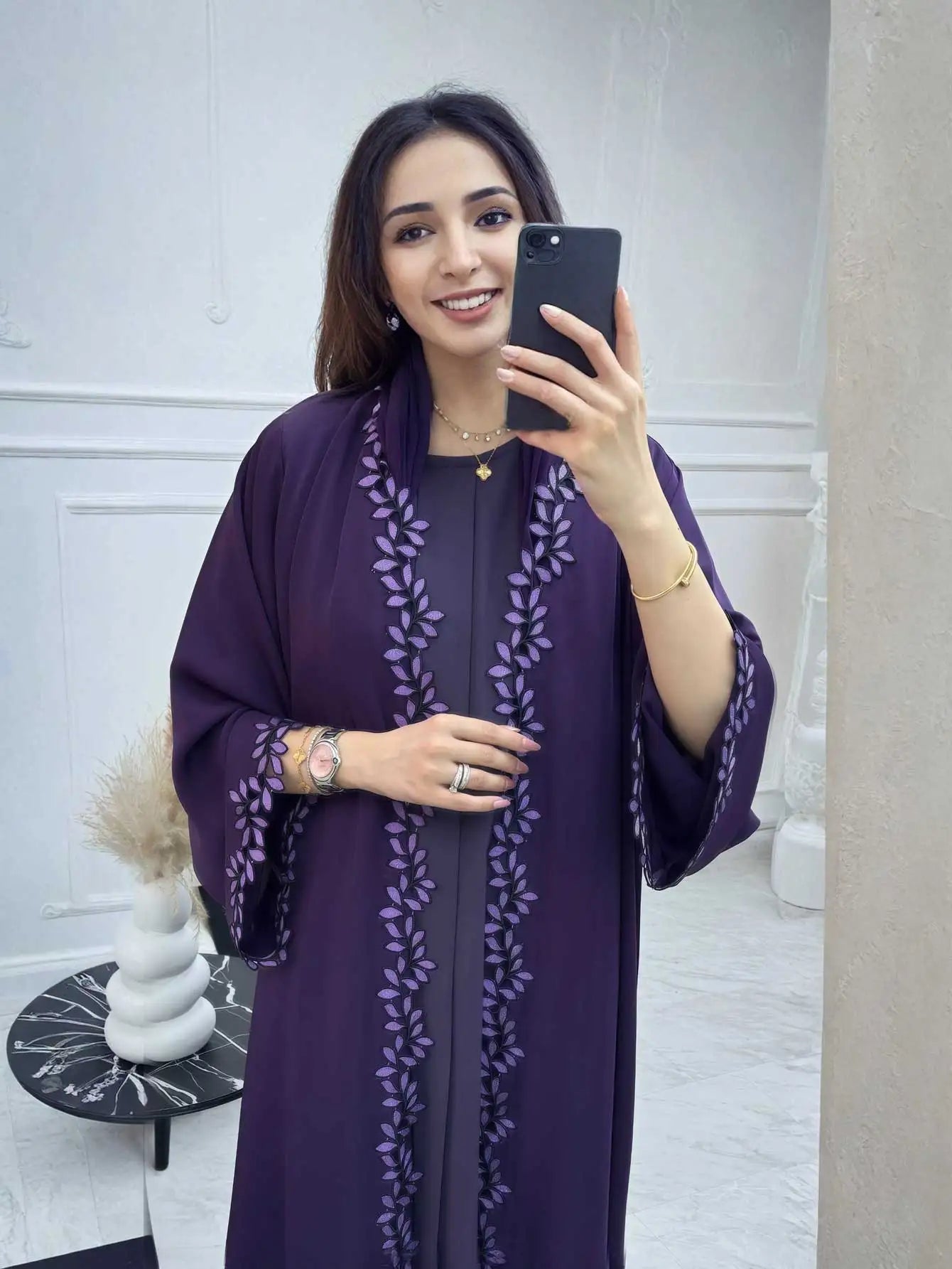 Elegant Embroidered Abaya | Loose Fit Modest Dress for Women