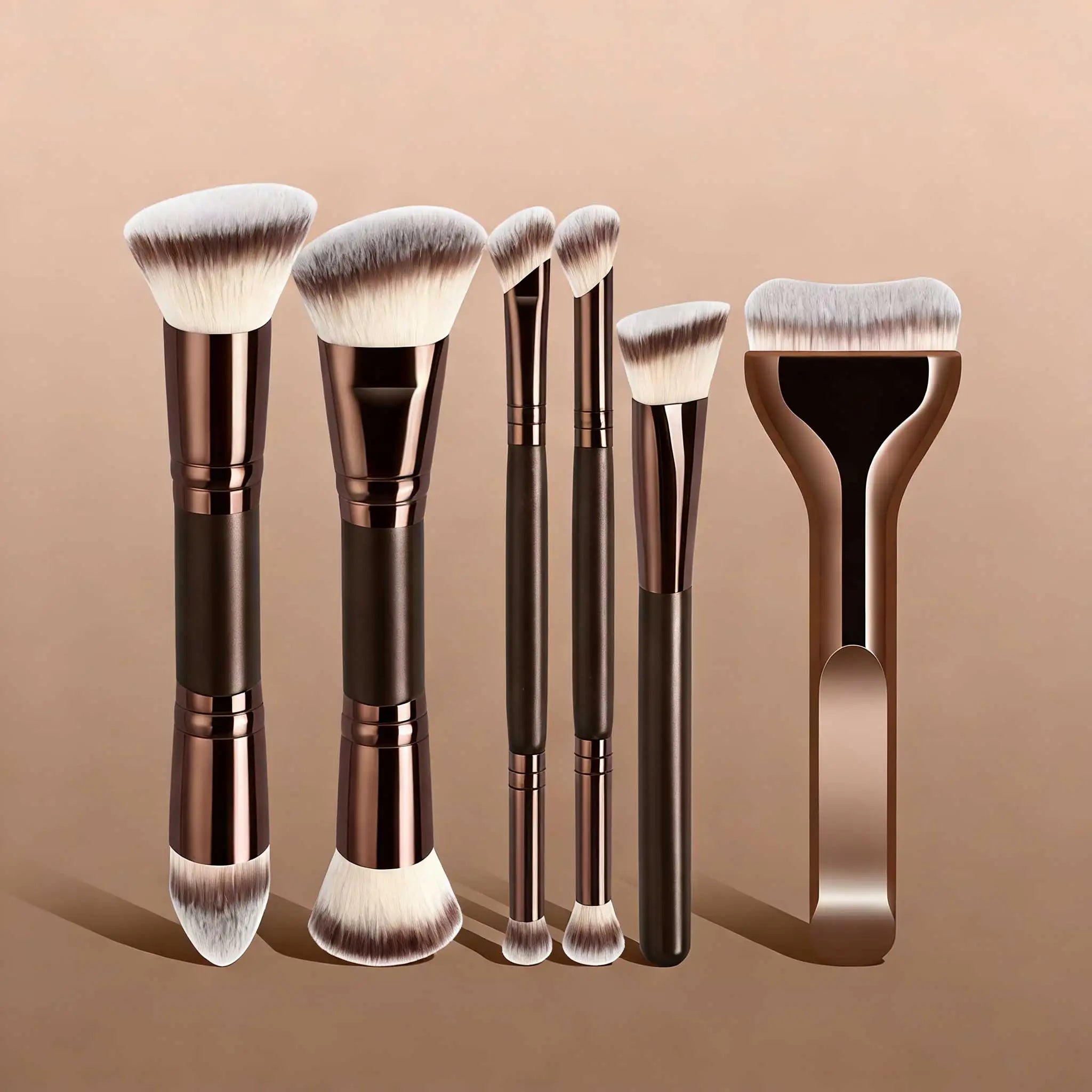 LUXEBLEND Dual-Ended Makeup Brush Set – Professional Travel Brushes for Foundation, Eyeshadow & Blending (5, 6, 10, 18 or 22 Pcs)