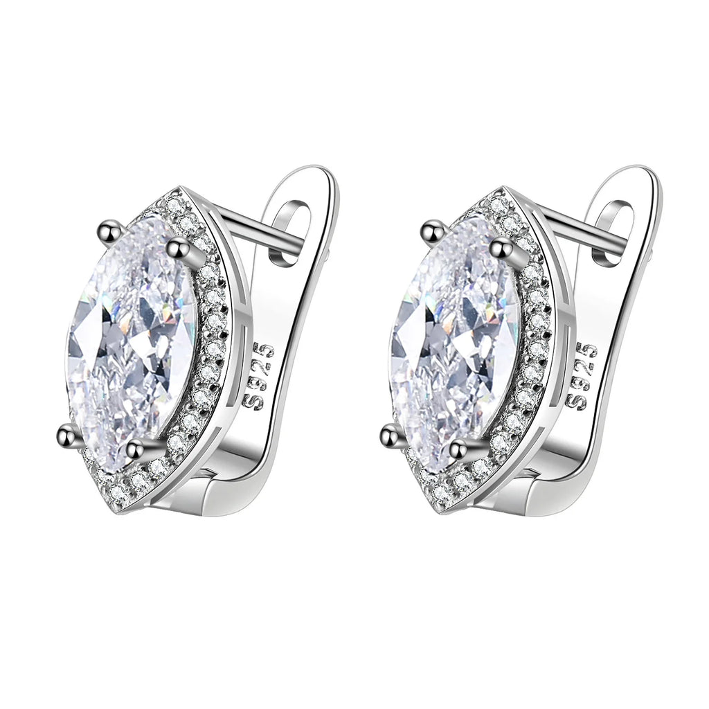 Sparkling Sterling Silver Round Zircon Stud Earrings — Brilliance That Takes Your Breath Away