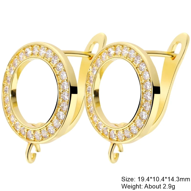 18K Gold Plated Zircon Earring Hooks for DIY Jewelry Making – Leverback Ear Wire Findings