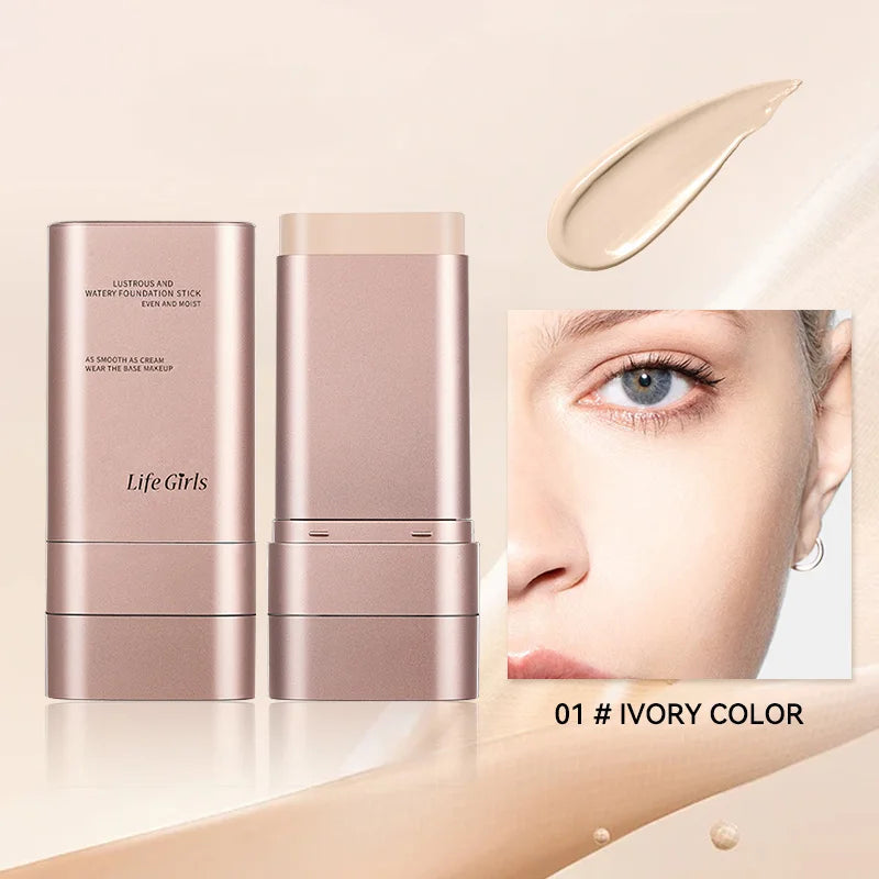 Light and Moist Hydrating Foundation, Natural-Looking, Moisturizing, Shiny, Thin and Lightweight, Double-Headed Makeup Foundation That Rotates for Easy Use, with Its Own Brush, Waterproof, Easy to Apply Makeup, and Easy for B Nanasbeautyholic