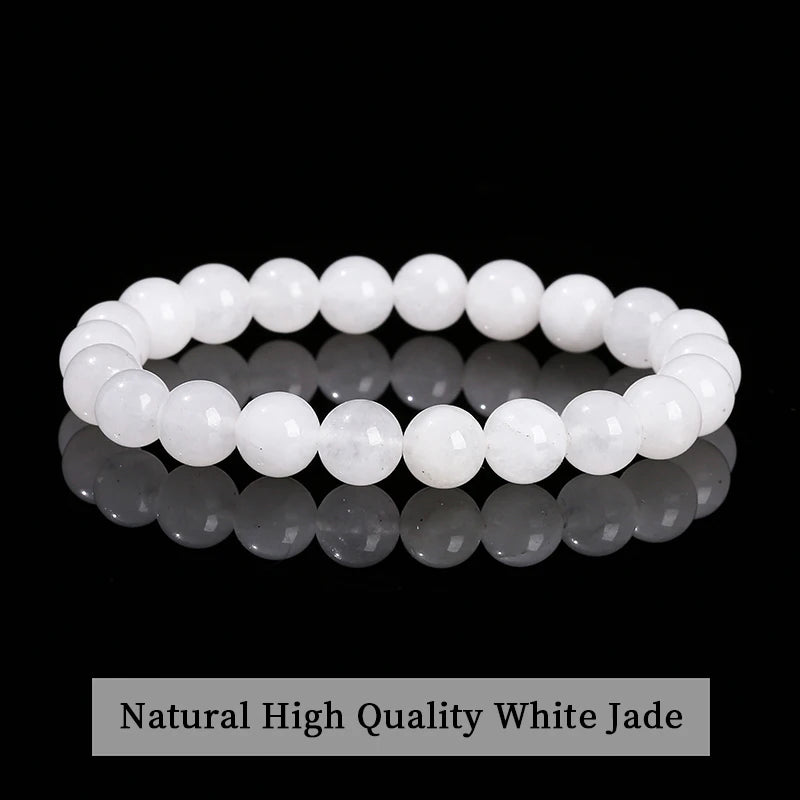 Natural Gemstone Bead Bracelet — Amethyst, Tiger Eye, Crystal, Agate & More | Reiki Healing Jewelry