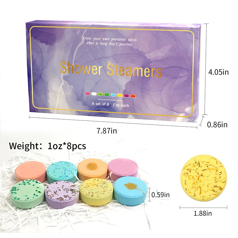 Shower Steamers Aromatherapy - Birthday Gifts for Women, 8 Pack Shower Bombs with Essential Oils, Spa Gifts for Women, Mom Nanasbeautyholic