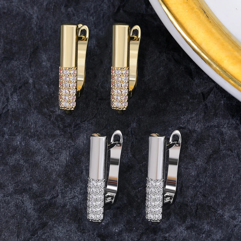 Juya 18K Gold & Silver Plated Earring Hooks – Micro Pave Zircon DIY Jewelry Findings