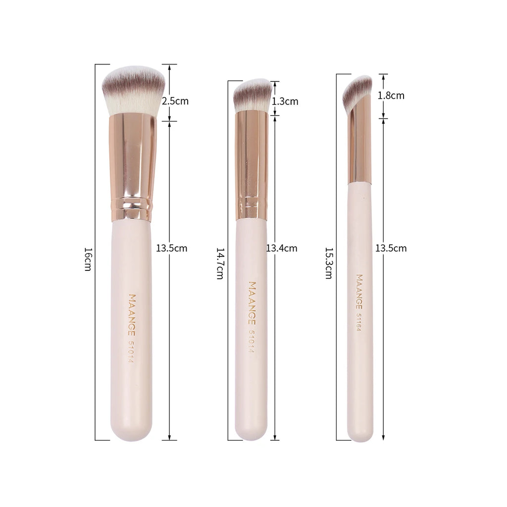 Maange 3Pcs Makeup Brushes + 2Pcs Triangle Powder Puff Set Concealer
