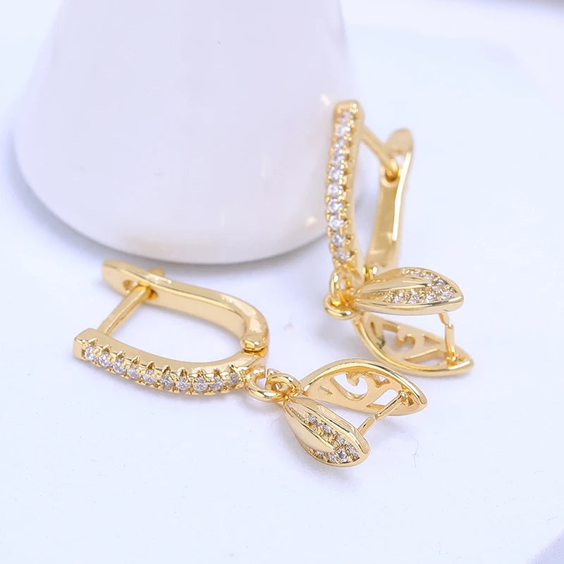 Juya 18K Gold & Silver Plated Earring Hooks – Micro Pave Zircon DIY Jewelry Findings