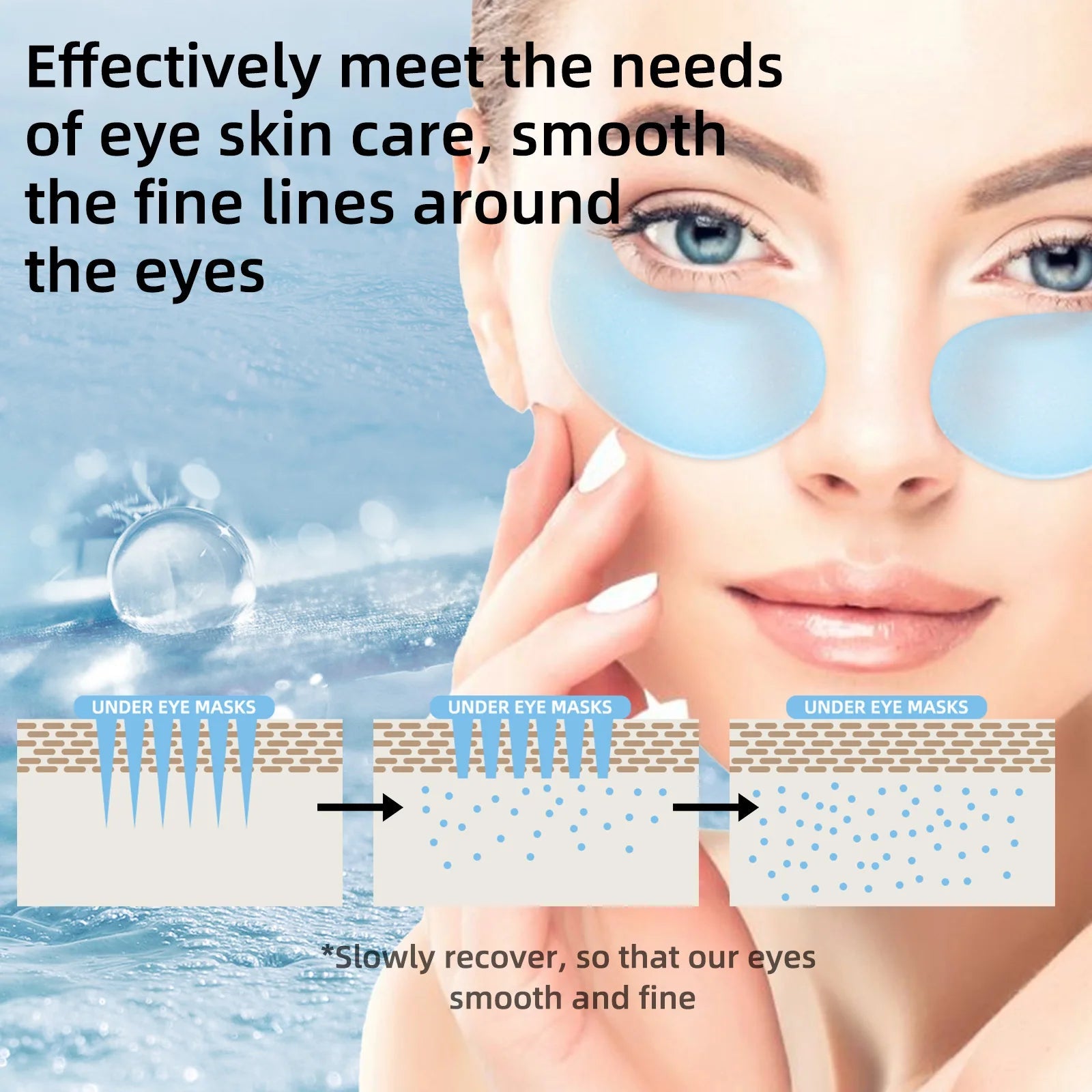 60pcs  Retinol Collagen Eye Mask Anti Dark Circles Directed Against Eye Bags Moisturizing Lifting Firming Eye Patches Skin Care Nanasbeautyholic