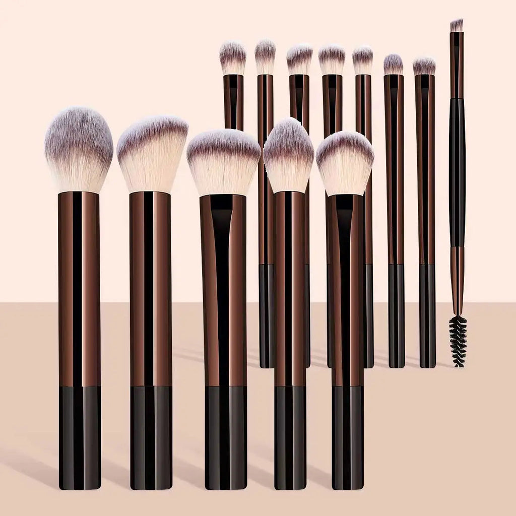 13PCS Makeup Brush Set Foundation Concealer Powder Eyeshadow Blush Brush Kabuki Blending Cosmetic Beauty Tool for Face Nanasbeautyholic