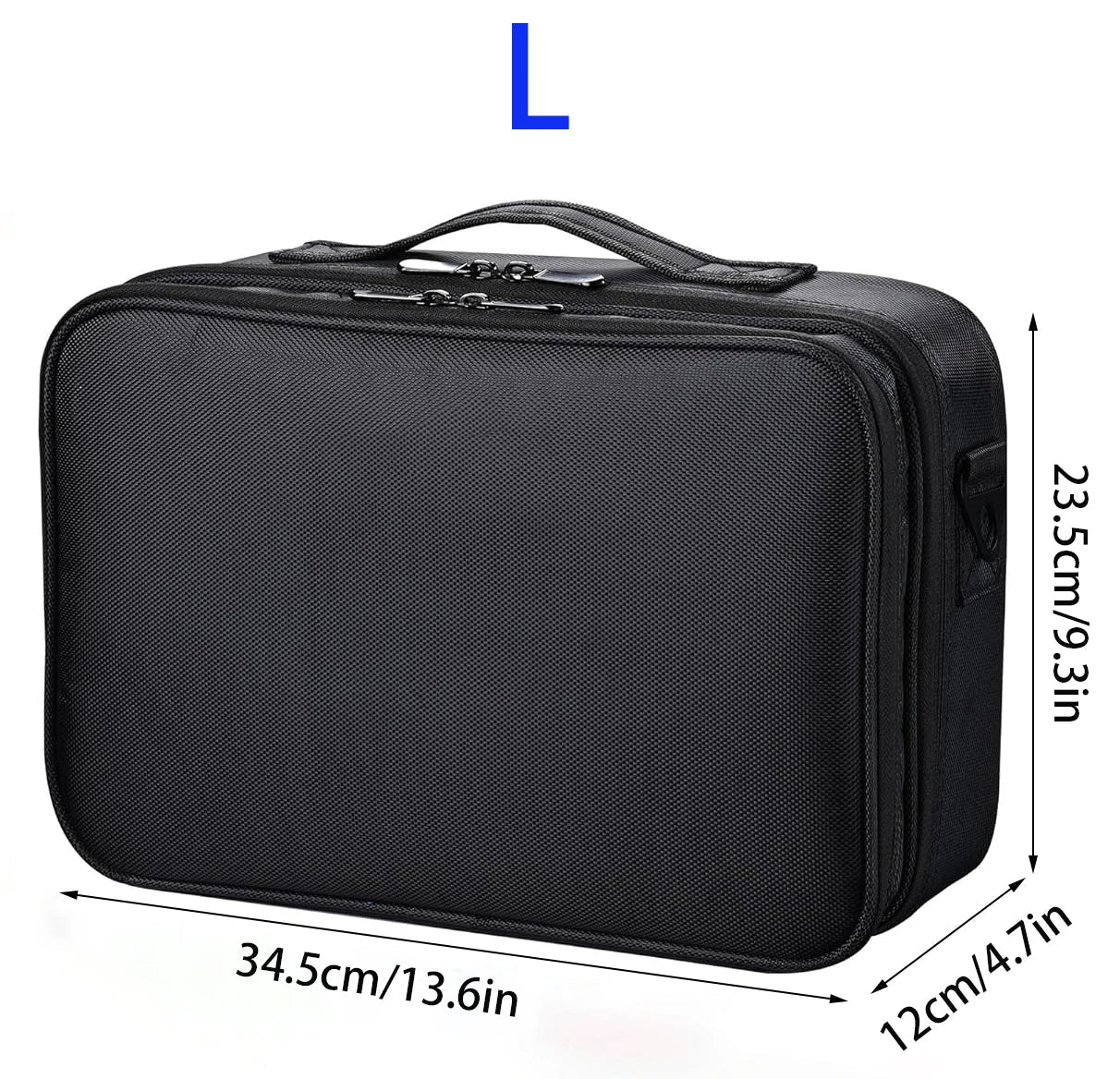 Large capacity travel makeup case, portable artist organizer with adjustable dividers and shoulder strap for toiletries jewelry Nanasbeautyholic