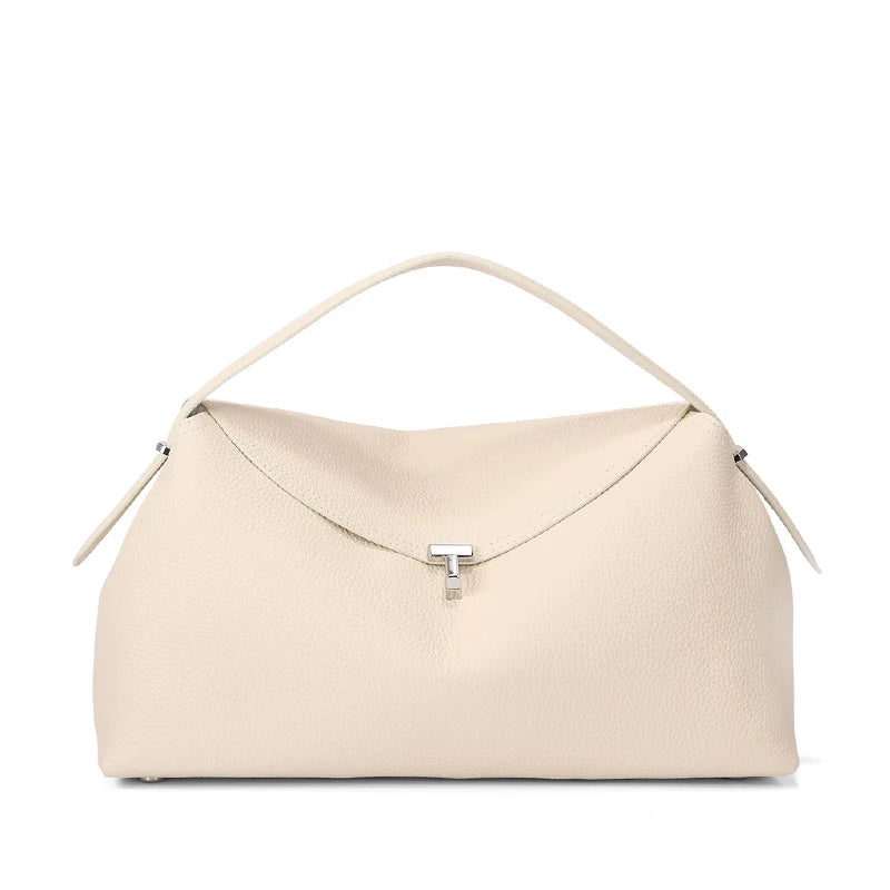 Genuine Cowhide Leather Shoulder Bag – Large Capacity Luxury Handbag for Women
