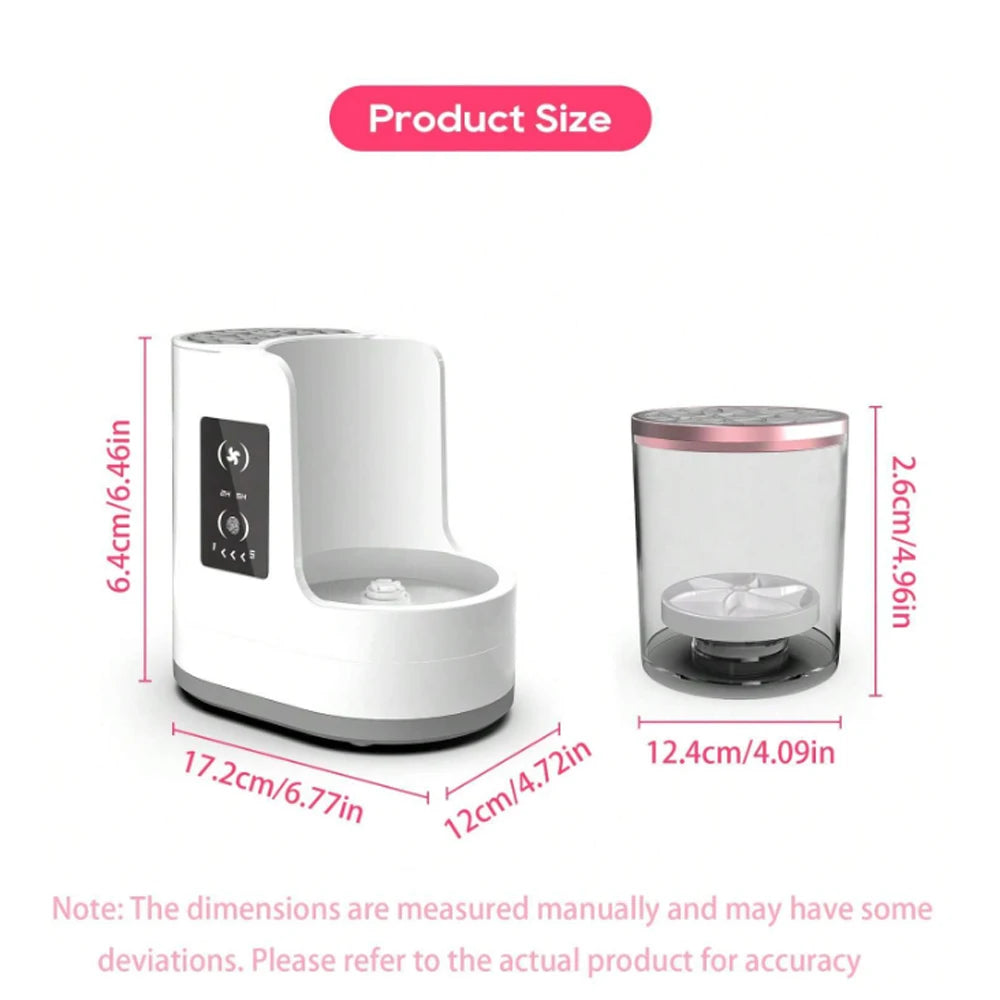 Electric makeup brush cleaner, a cleaning tool for makeup brushes and foundation.
