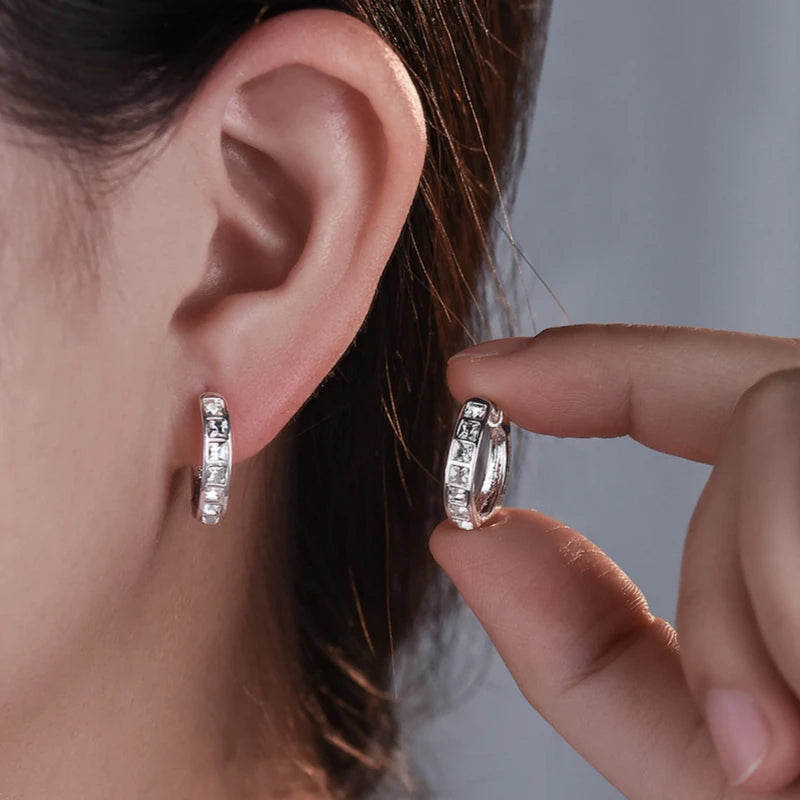 925 Sterling Silver Zircon Ball Stud Earrings — Elegant Circle Studs for Women