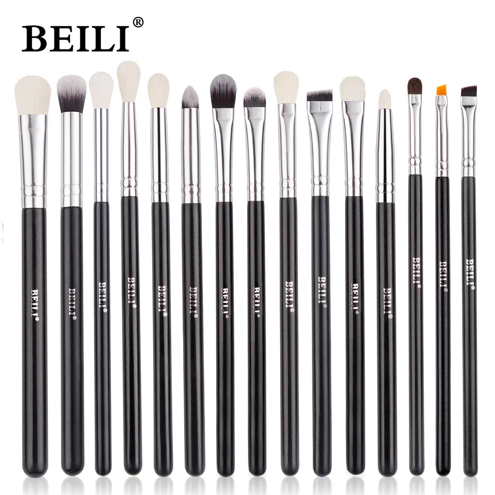 BEILI Black Makeup Brush Sets Professional Natural Goat Fiber Hair Brush Foundation Kakubi Contour Eyeshadow Beauty Tool brochas Nanasbeautyholic