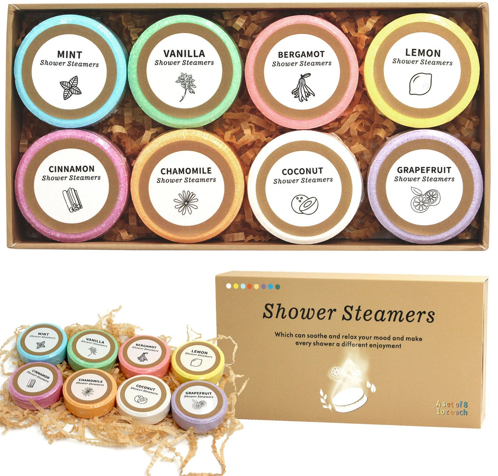 Shower Steamers Aromatherapy - Birthday Gifts for Women, 8 Pack Shower Bombs with Essential Oils, Spa Gifts for Women, Mom Nanasbeautyholic