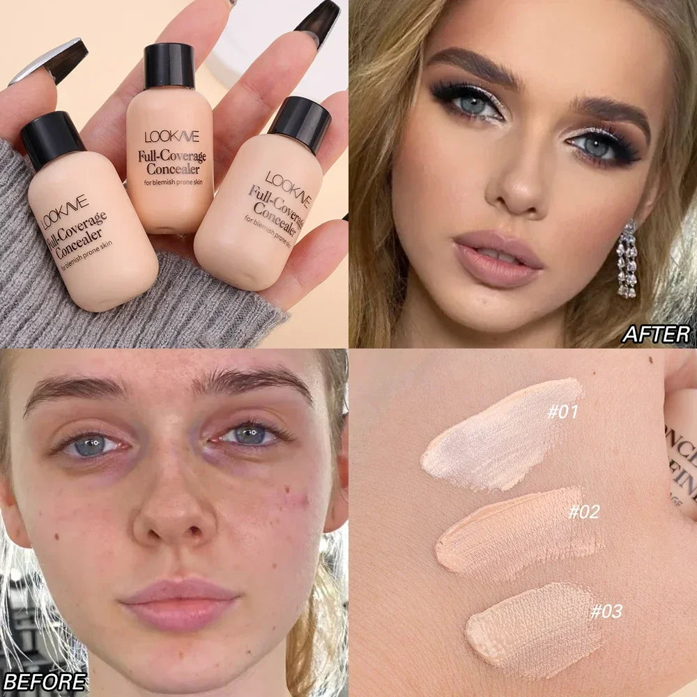 Full Coverage Liquid Concealer – Waterproof, Dark Circle & Blemish Corrector for All Skin Types