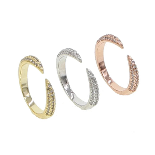 AAA Cubic Zirconia Adjustable Ring | 18K Gold Plated | Rose Gold, Gold & Platinum | Women's Fashion Jewelry