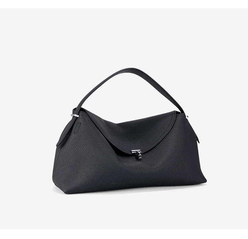 Genuine Cowhide Leather Shoulder Bag – Large Capacity Luxury Handbag for Women