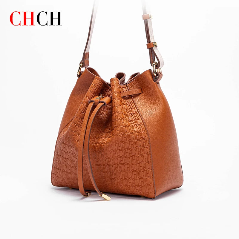CHCH Women's Top Handbag Pink Drawstring Bucket Bag Graduation Gift Nanasbeautyholic