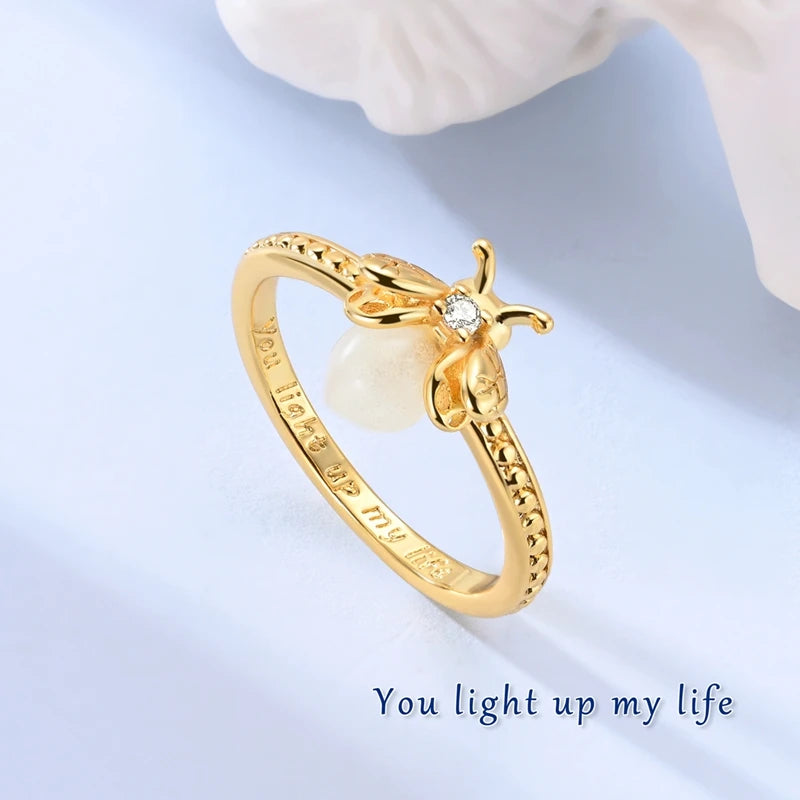 925 Sterling Silver Heart Star Moon Ring | Sparkling Zircon | Gold Chain Design | Women's Fine Jewelry Gift