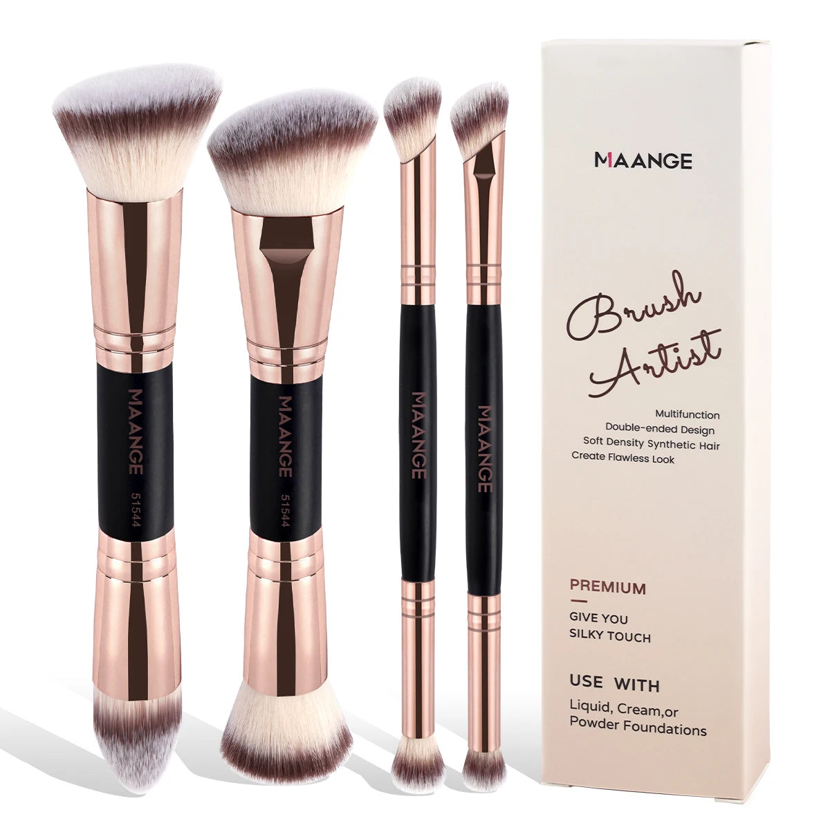 MAANGE 4pcs Basic Makeup Brushes Set