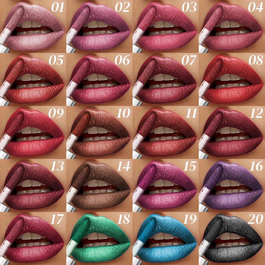20-colors Glitter Lip Glaze Waterproof Diamond Shimmer Lip Gloss Sparkling Liquid Lipstick Long Lasting Lip Makeup for Women Gif Nanasbeautyholic