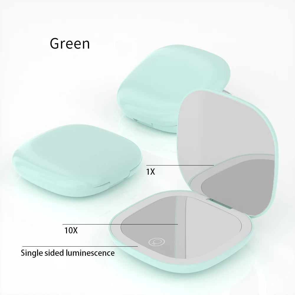 Mini Compact Foldable Pocket Hand Led Makeup Mirror