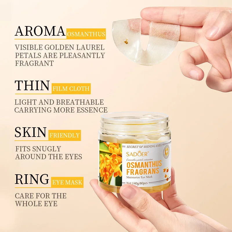 80 Osmanthus Eye Masks, Containing Osmanthus Extract, Hydrate and Moisturize, Nourish the Eyes, and Improve the Skin Around the Eyes Suitable for Daily Eye Care, a Gift for Mom on Mother's Day Nanasbeautyholic