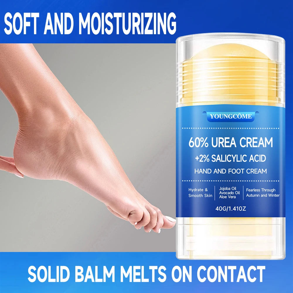 YOUNGCOME 60% Urea Foot Cream with 2% Salicylic Acid – Deep Callus Remover & Moisturizer for Dry Cracked Heels