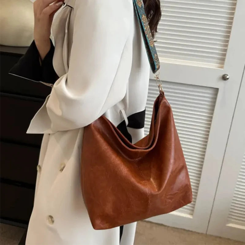 Women's Solid Color Tote Bag — Casual Zipper Shoulder & Crossbody Bag for Daily Commute