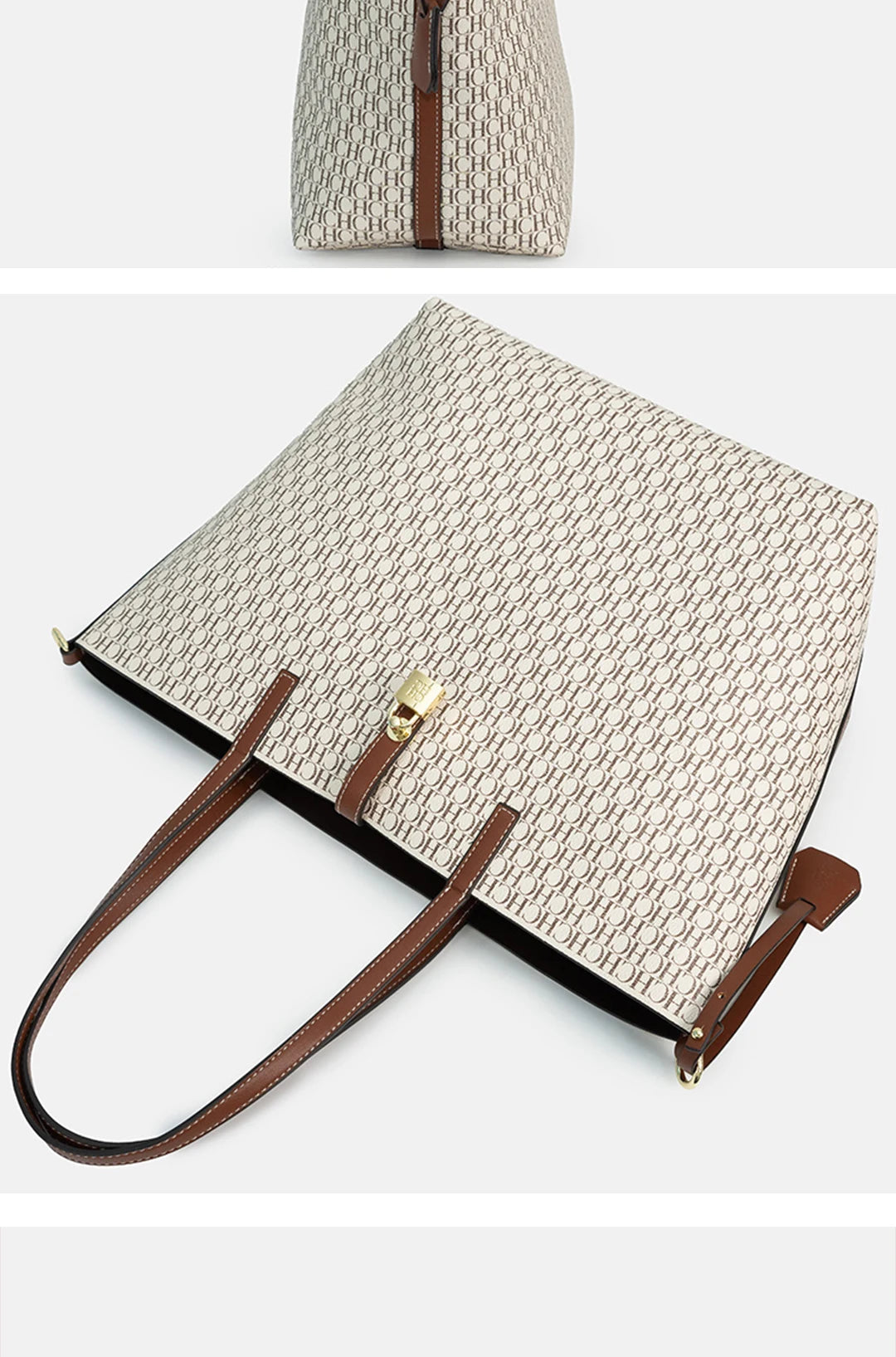 CH Elegant Light Luxury Practical With Bags Pure Color Simple Large Capacity Casual Resistant Brand Women's Bag Shoulder Bag Nanasbeautyholic