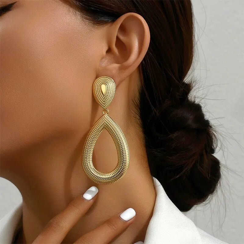 Geometric Drop Earrings for Women | Gold & Silver Tone | Trendy Statement Jewelry